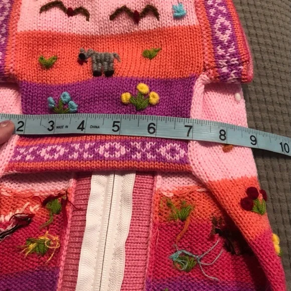 Embroidery Peruvian dog cardigan S/M - Picture 5 of 7